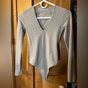 Abercrombie & Fitch Shimmering Gray Bodysuit